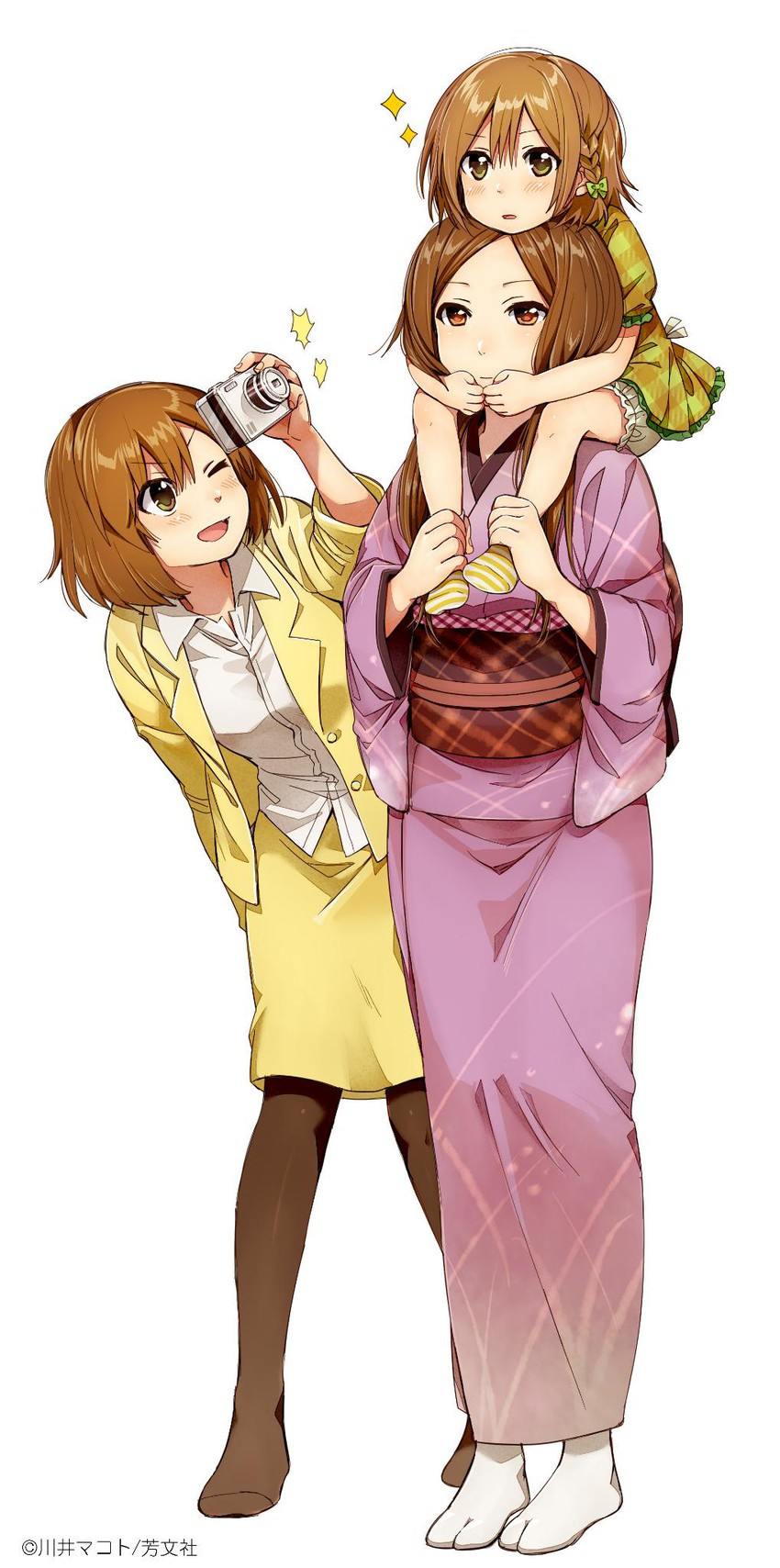 shiina, tsuyuko, and shiina's mother (koufuku graffiti) drawn by kawai_makoto
