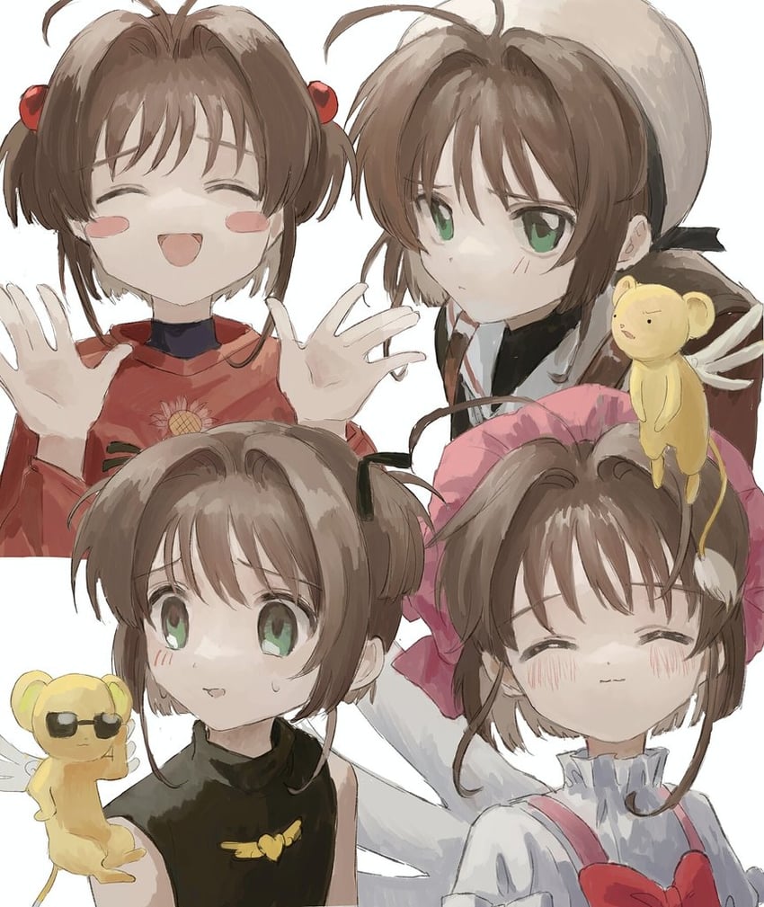 kinomoto sakura and kero (cardcaptor sakura) drawn by kumagai_yuka