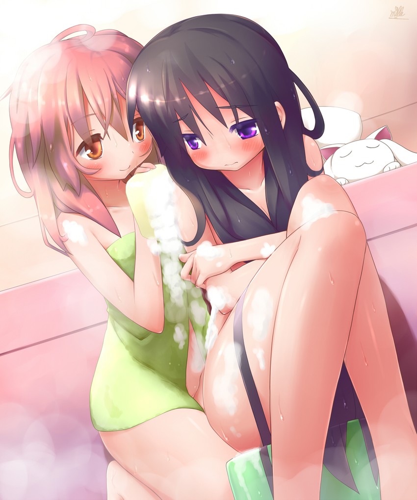 akemi homura, kaname madoka, and kyubey (mahou shoujo madoka magica) drawn by mille