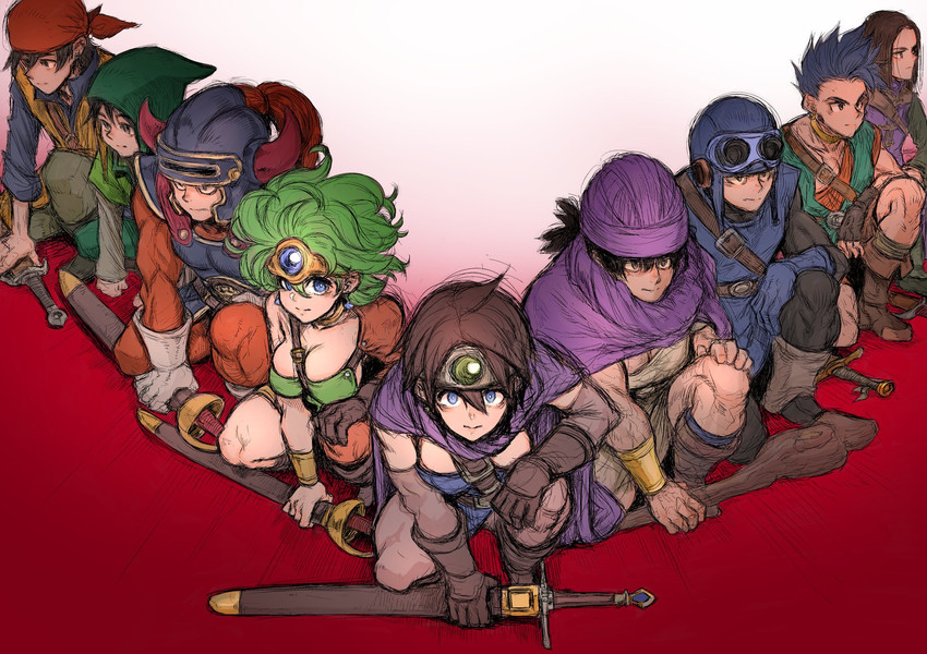 prince of lorasia, heroine, and hero (dragon quest and 9 more) drawn by shindol