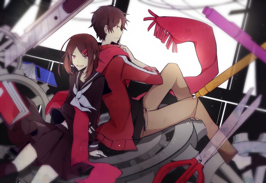 tateyama ayano and kisaragi shintarou (kagerou project) drawn by teranishi_(hazukitera)
