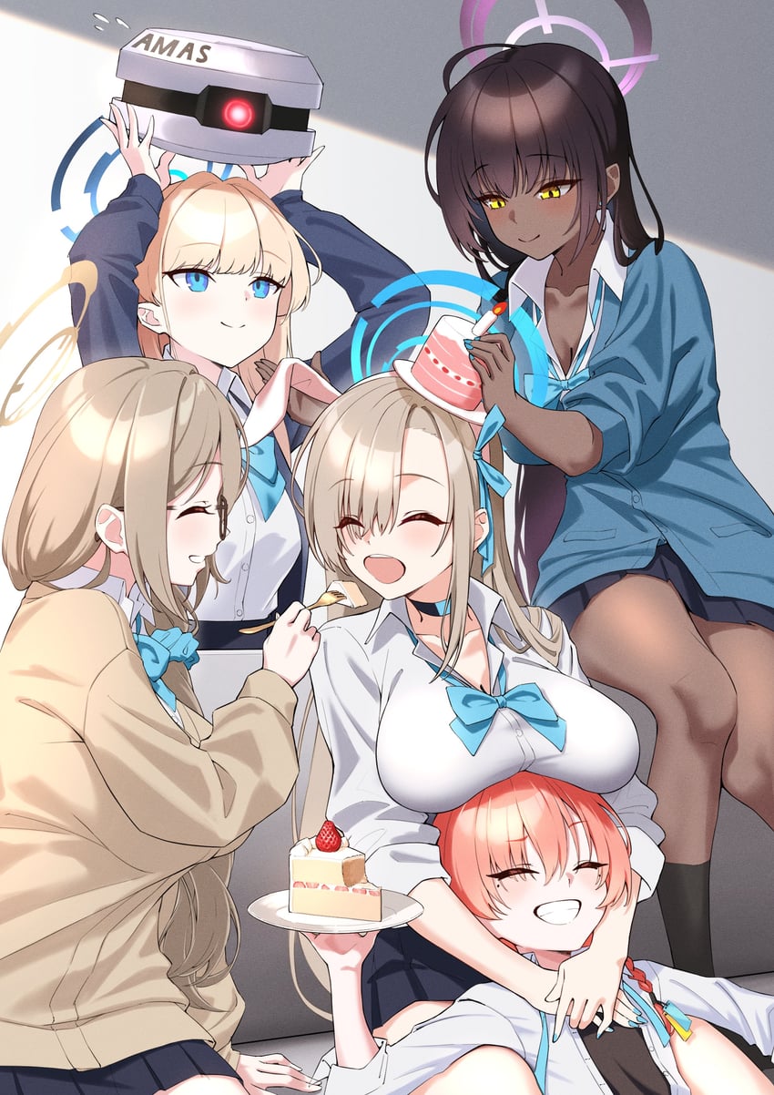 asuna, toki, karin, neru, and akane (blue archive) drawn by sayu_mypace