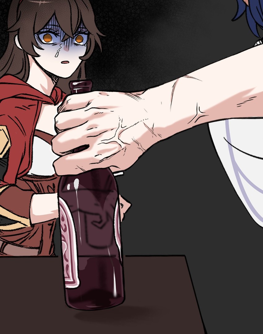 diluc, amber, and kaeya (genshin impact) drawn by gs_a_eliha