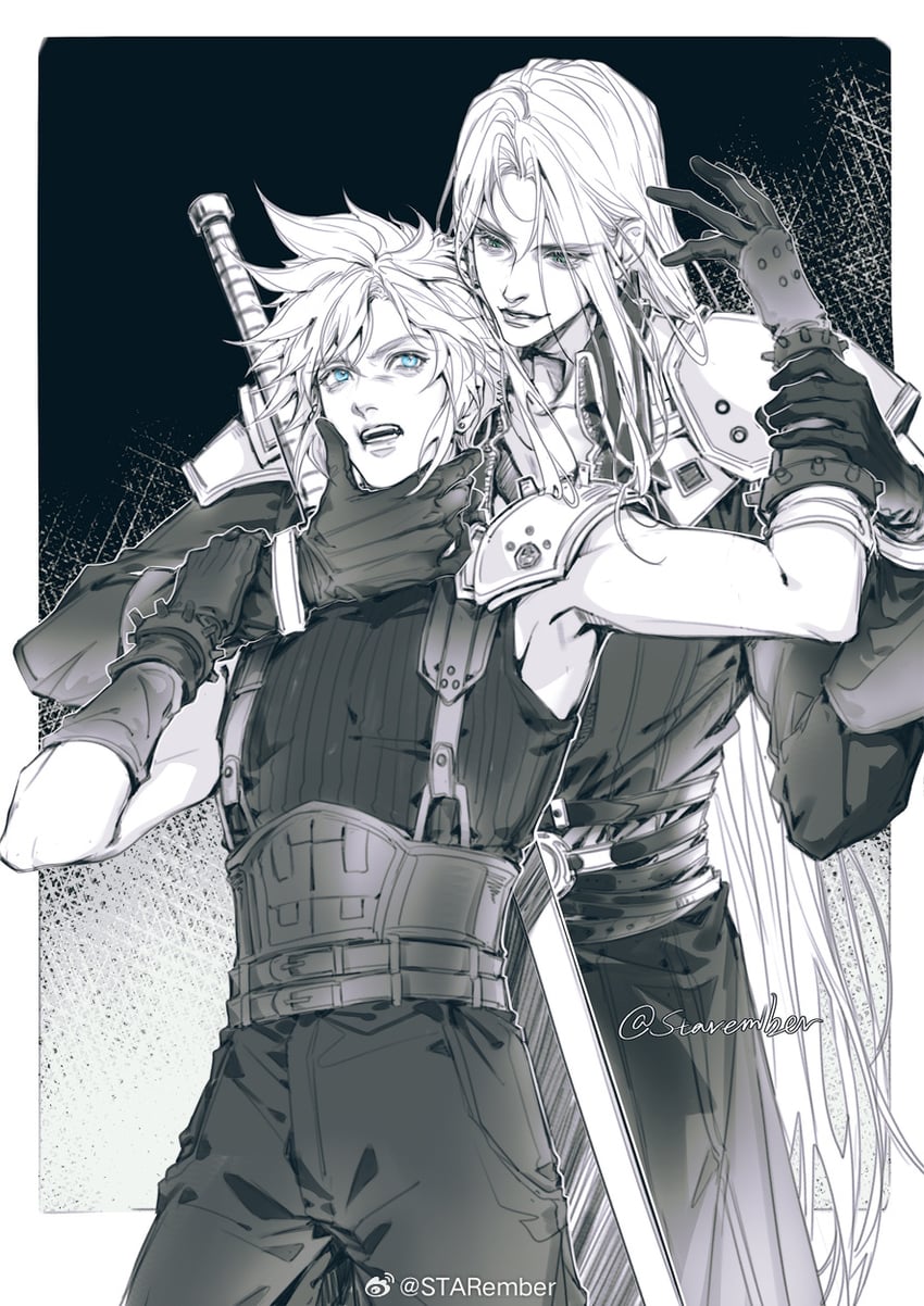 cloud strife and sephiroth (final fantasy and 1 more) drawn by starember
