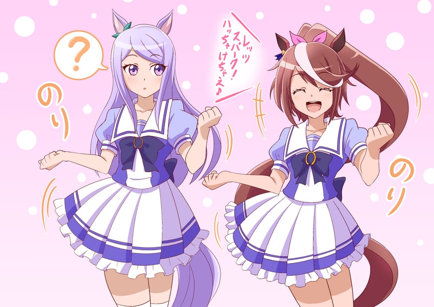 mejiro mcqueen, tokai teio, and saitou machiko (umamusume and 2 more) drawn by tirofinire