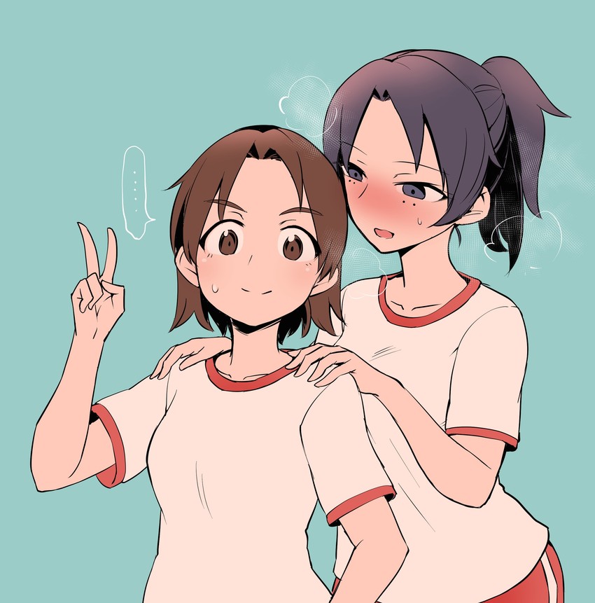 sawa azusa and yamagou ayumi (girls und panzer) drawn by aomushi_(mushamusha)