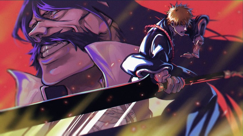 kurosaki ichigo, yhwach, and zangetsu (bleach and 1 more) drawn by ze_ro