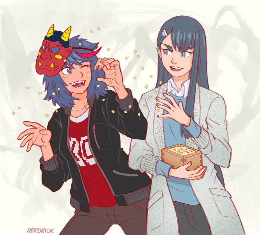 matoi ryuuko and kiryuuin satsuki (kill la kill) drawn by herokick