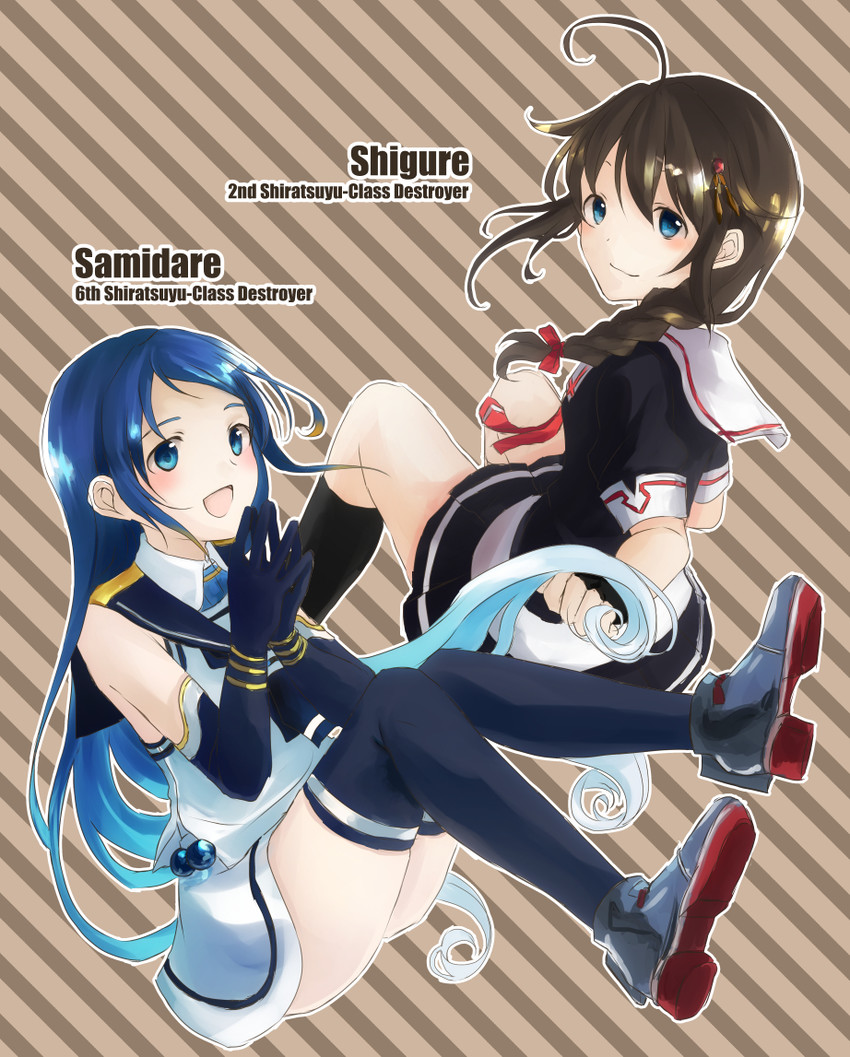 shigure, shigure kai ni, and samidare (kantai collection) drawn by tamae_(pixiv40276)