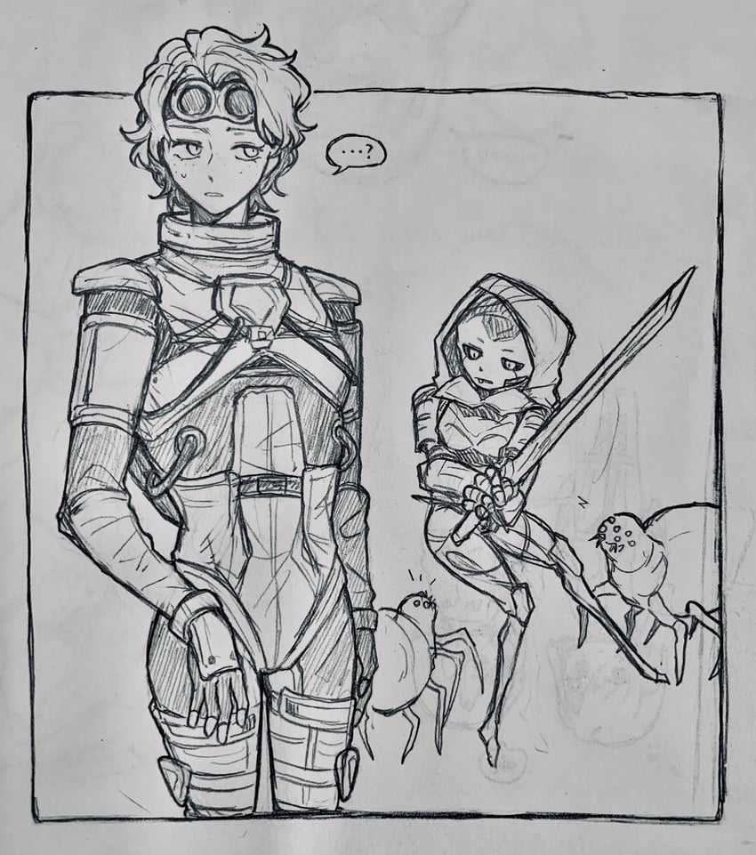 ash and horizon (apex legends) drawn by mumu_(moonmon_aurora)