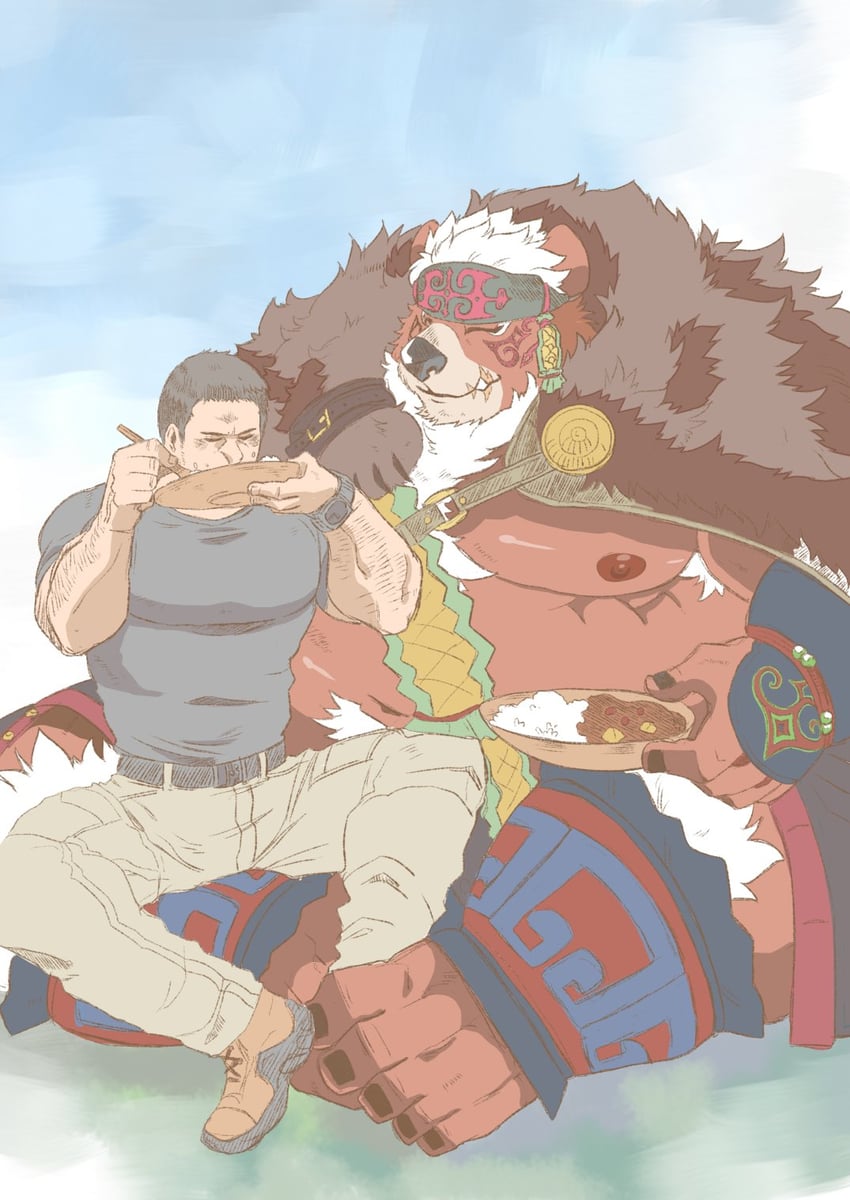 chris redfield and kimun kamui (tokyo afterschool summoners and 1 more) drawn by kusarikake