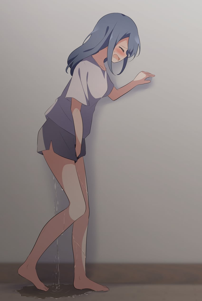 teen peeing on feet 