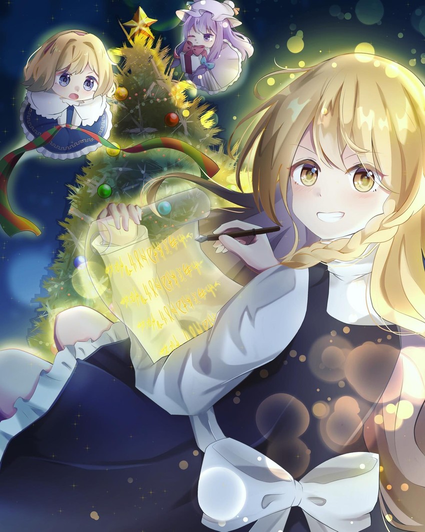 kirisame marisa, alice margatroid, and patchouli knowledge (touhou) drawn by pahenyon