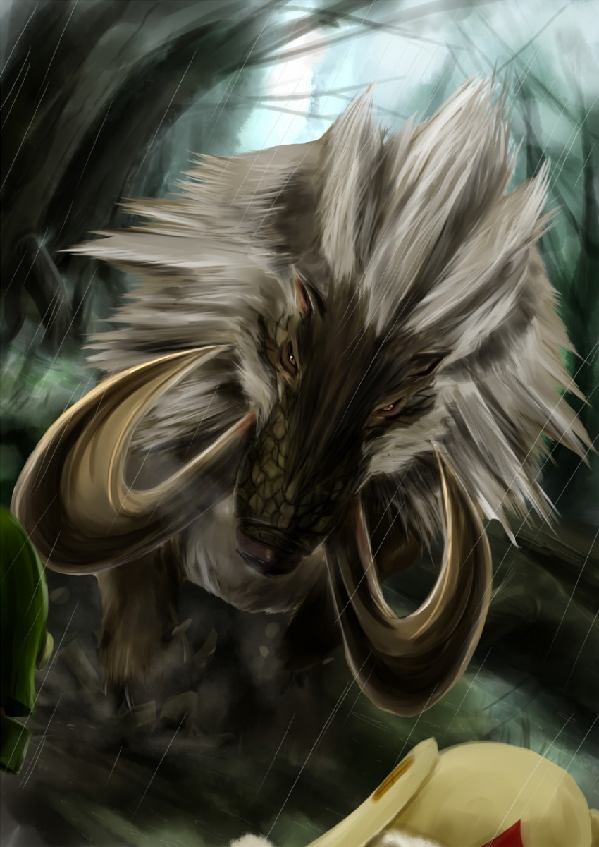 monster hunter, player palico, and bulldrome (monster hunter and 1 more) drawn by ban_(777purin)