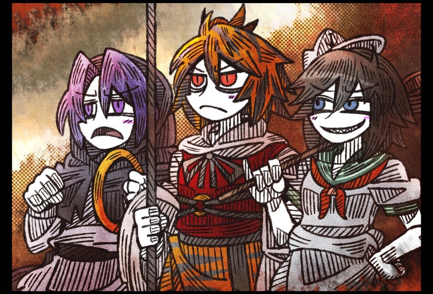 toramaru shou, murasa minamitsu, and kumoi ichirin (touhou) drawn by suenari_(peace)