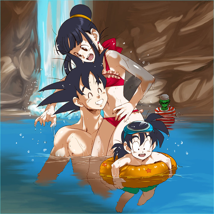son goku, son gohan, chi-chi, and piccolo (dragon ball and 1 more) drawn by yukimitsuki