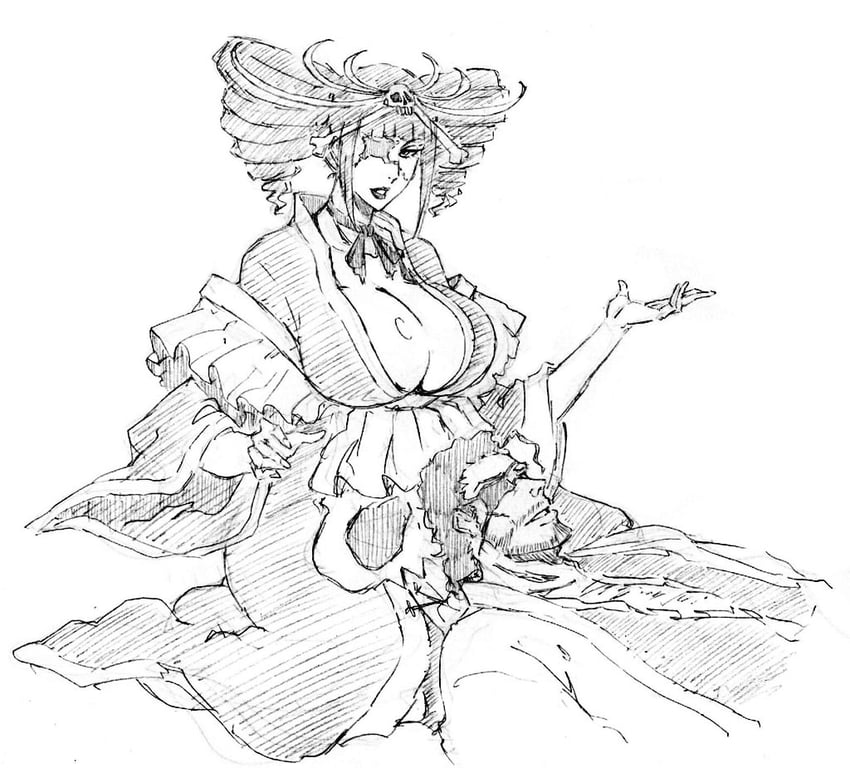 kyouraku shunsui and katen kyoukotsu (bleach and 1 more) drawn by rakusakugk