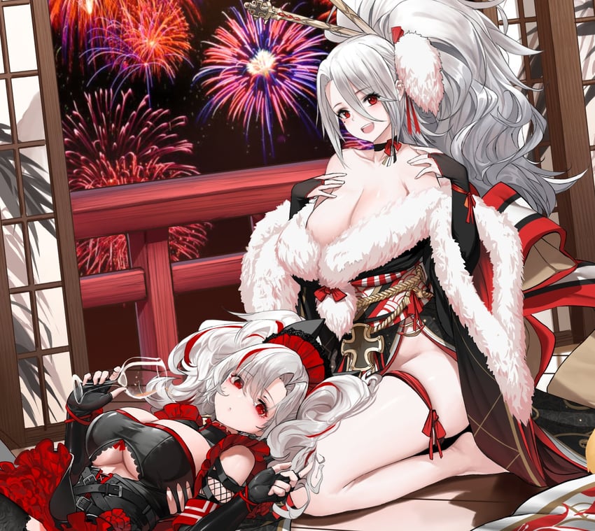 prinz heinrich and prinz adalbert (azur lane) drawn by dishwasher1910