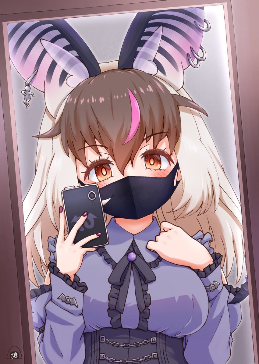 brown long-eared bat (kemono friends and 1 more) drawn by piki_(zuru-pikio)
