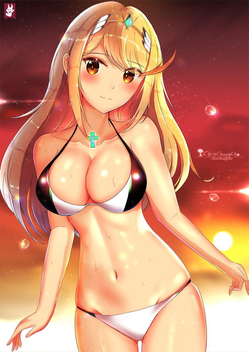 mythra (xenoblade chronicles and 1 more) drawn by chinchongcha
