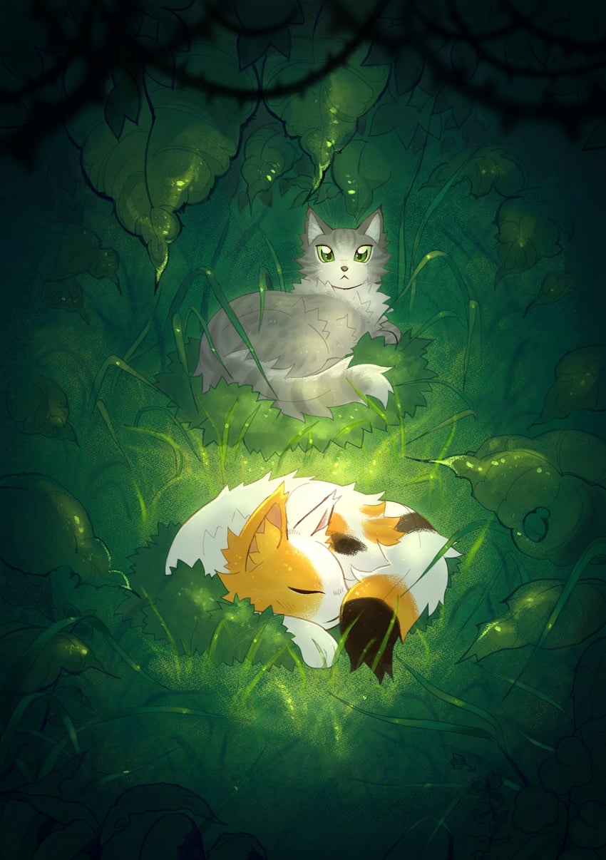 ferncloud and sorreltail (warrior cats) drawn by kitty_(fernwhisker)