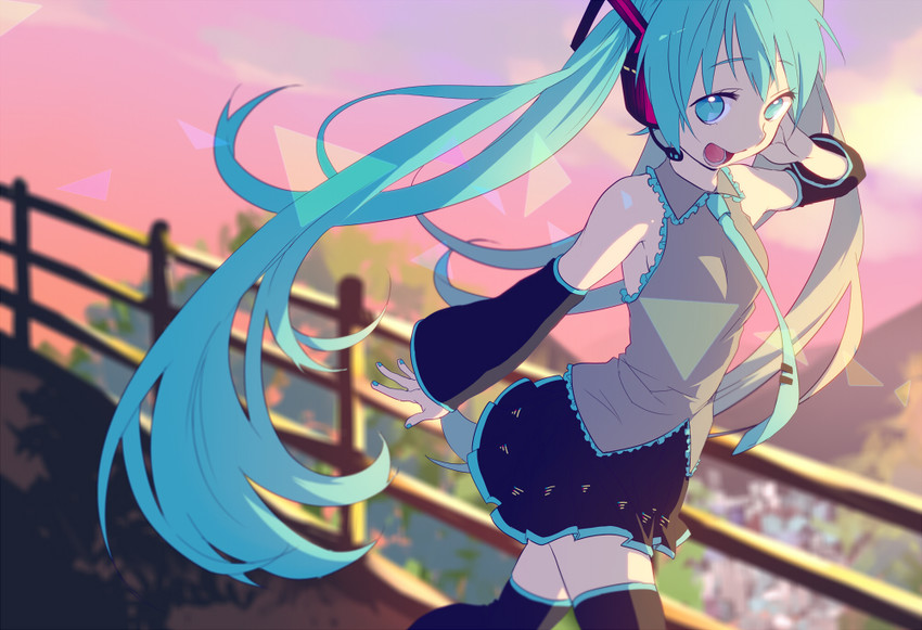 hatsune miku (vocaloid) drawn by koyubi_right