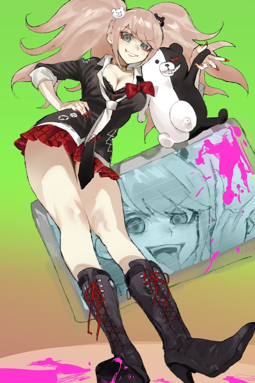 enoshima junko (danganronpa and 1 more) drawn by meameeea