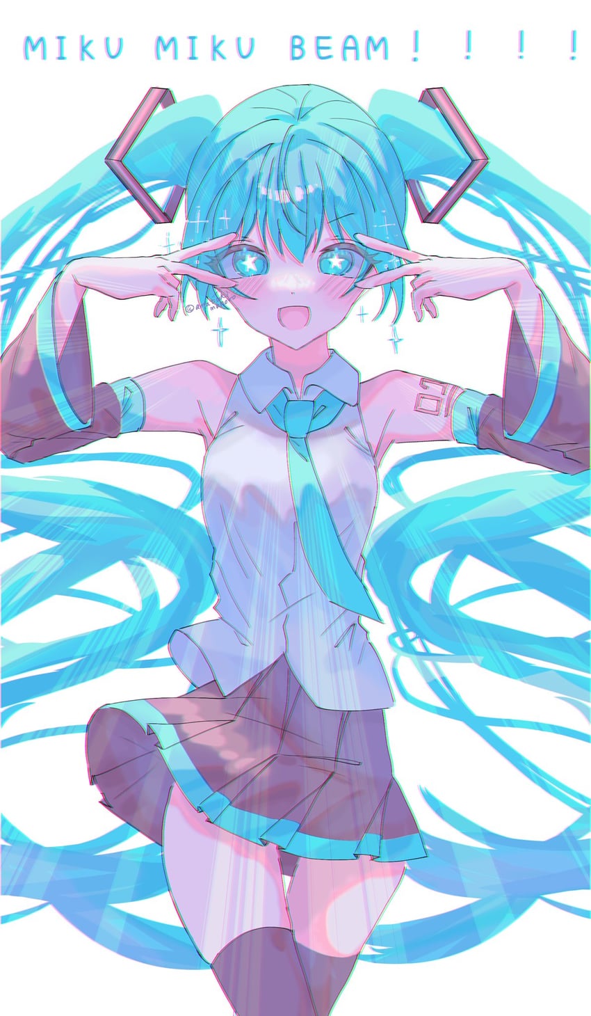 hatsune miku (vocaloid and 1 more) drawn by amatukimahoro