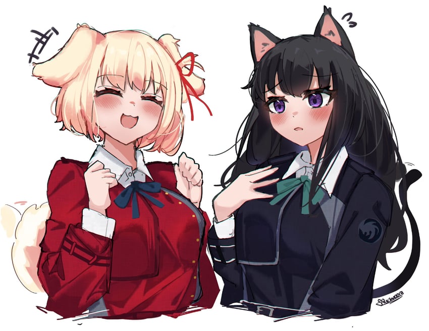 nishikigi chisato and inoue takina (lycoris recoil) drawn by auraaa