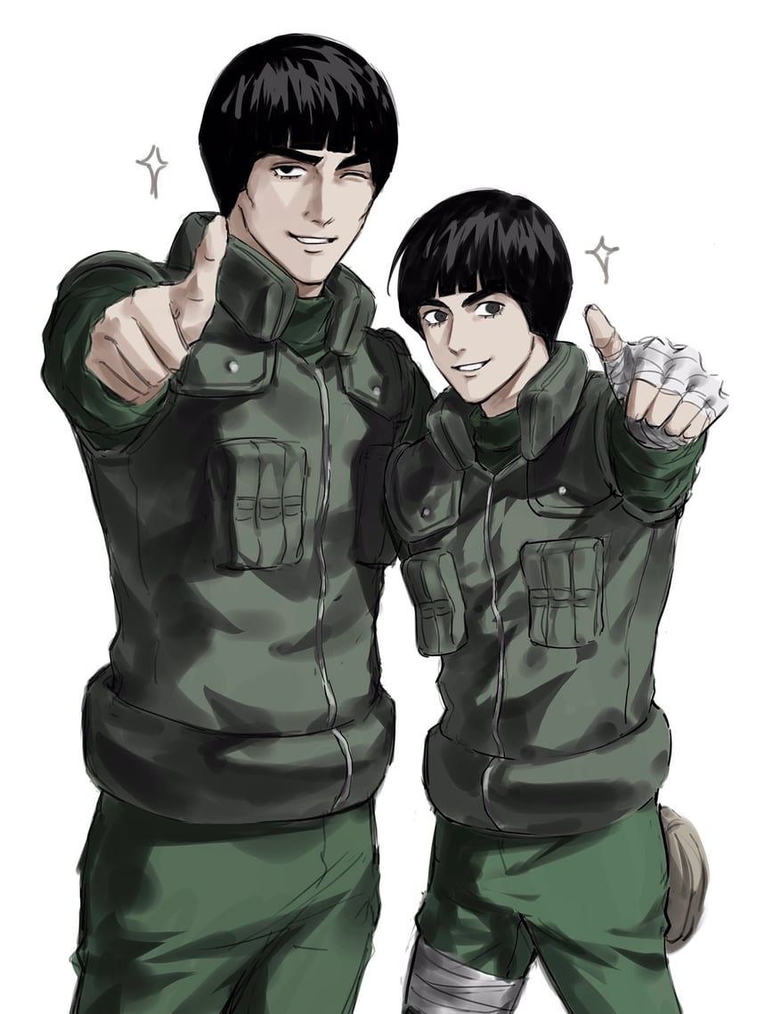 rock lee and might guy (naruto) drawn by sso_s