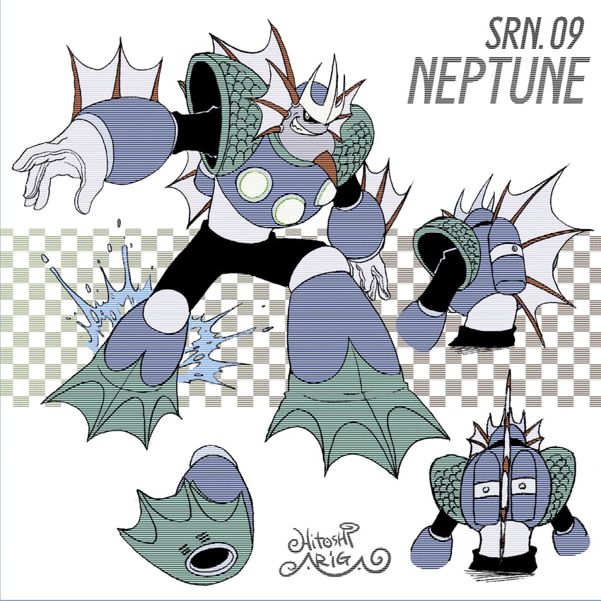 neptune (mega man and 2 more) drawn by ariga_hitoshi