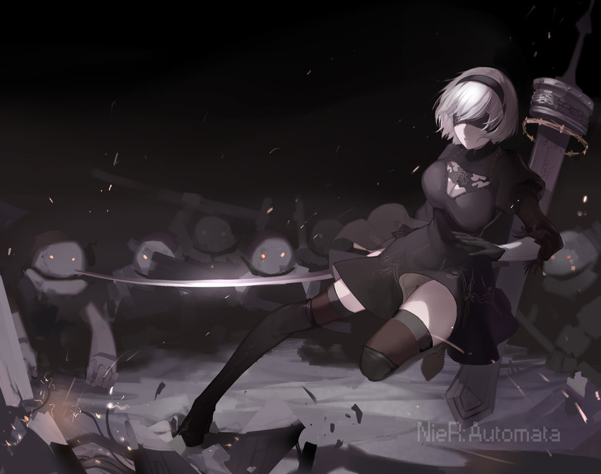 2b (nier and 1 more) drawn by broken_(7589468)