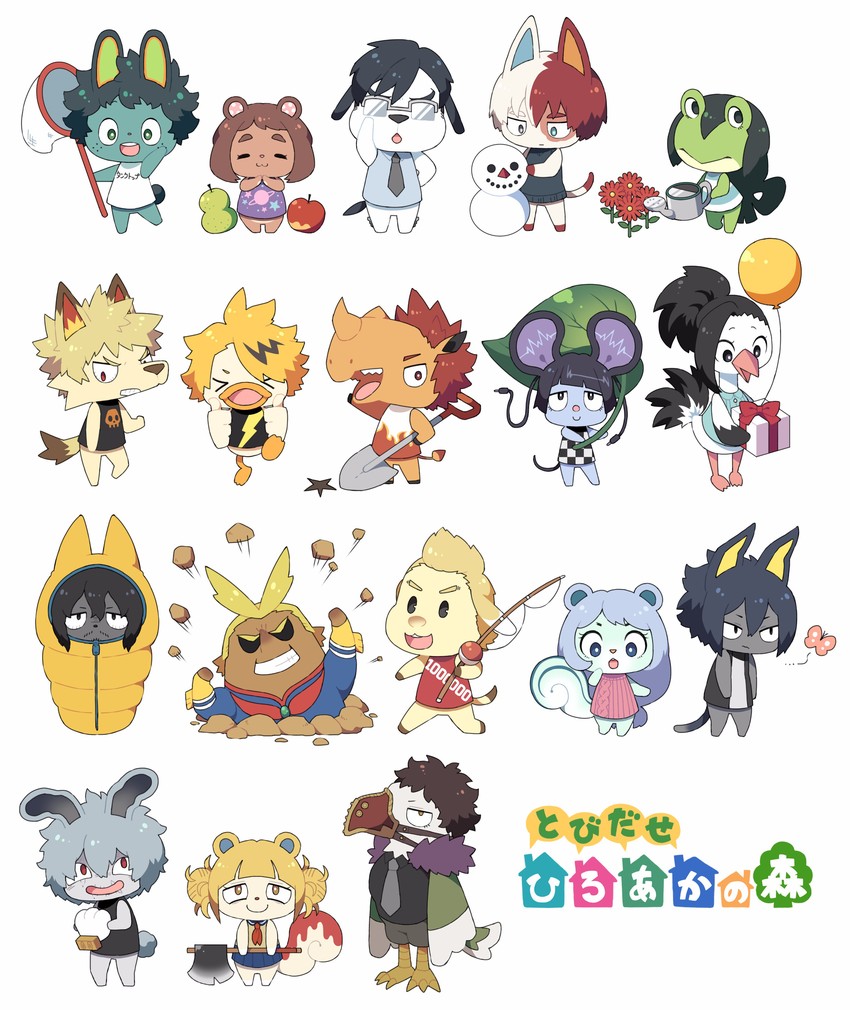 midoriya izuku, bakugou katsuki, uraraka ochaco, toga himiko, todoroki shoto, and 13 more (boku no hero academia and 1 more) drawn by uppi