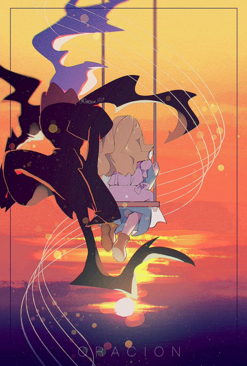 darkrai and alice (pokemon and 2 more) drawn by fukkatsu_no_maya