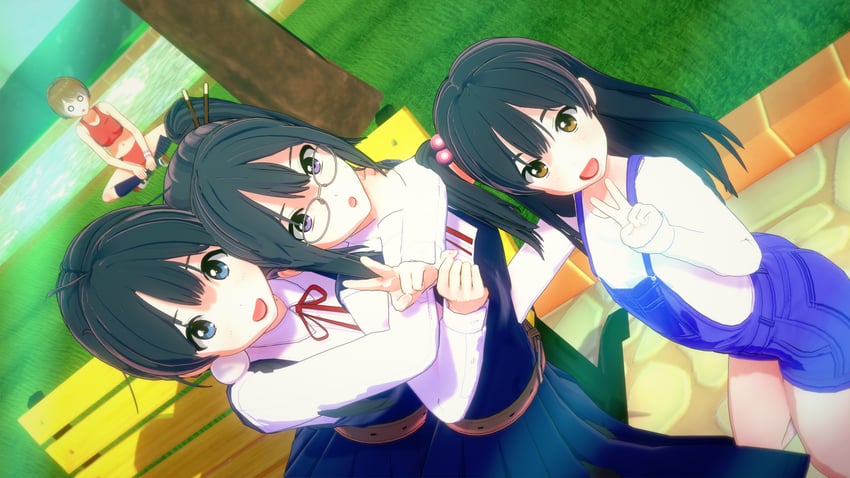 kitashirakawa tamako, kitashirakawa anko, and asagiri shiori (tamako market) drawn by sido_(fat315315)