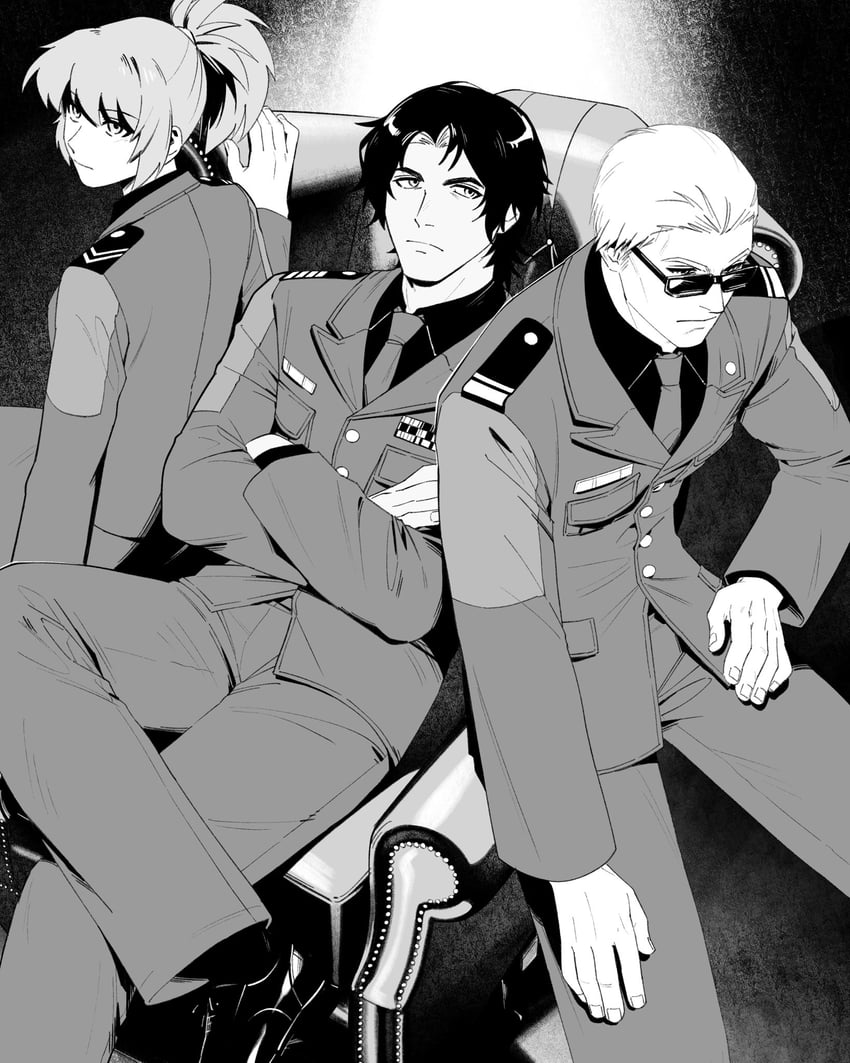 leona heidern, ralf jones, and clark still (the king of fighters) drawn by 00a3af_231