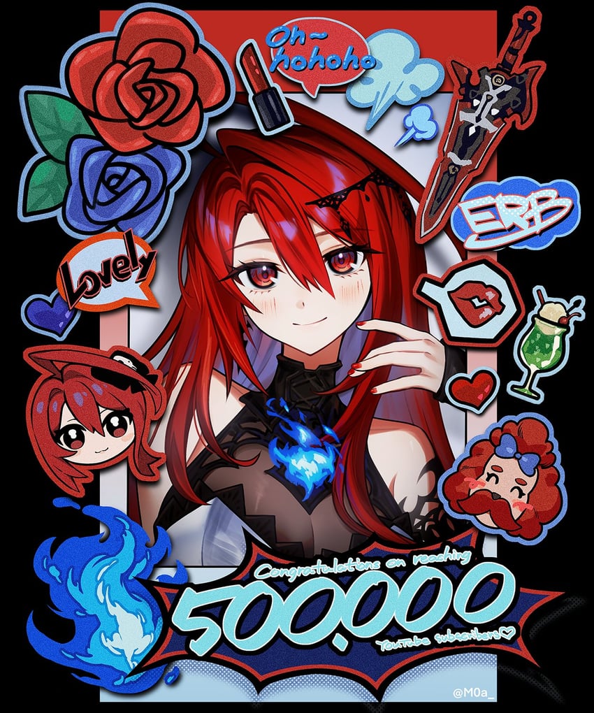 elizabeth rose bloodflame and bobby (hololive and 1 more) drawn by moa_(21energy12)