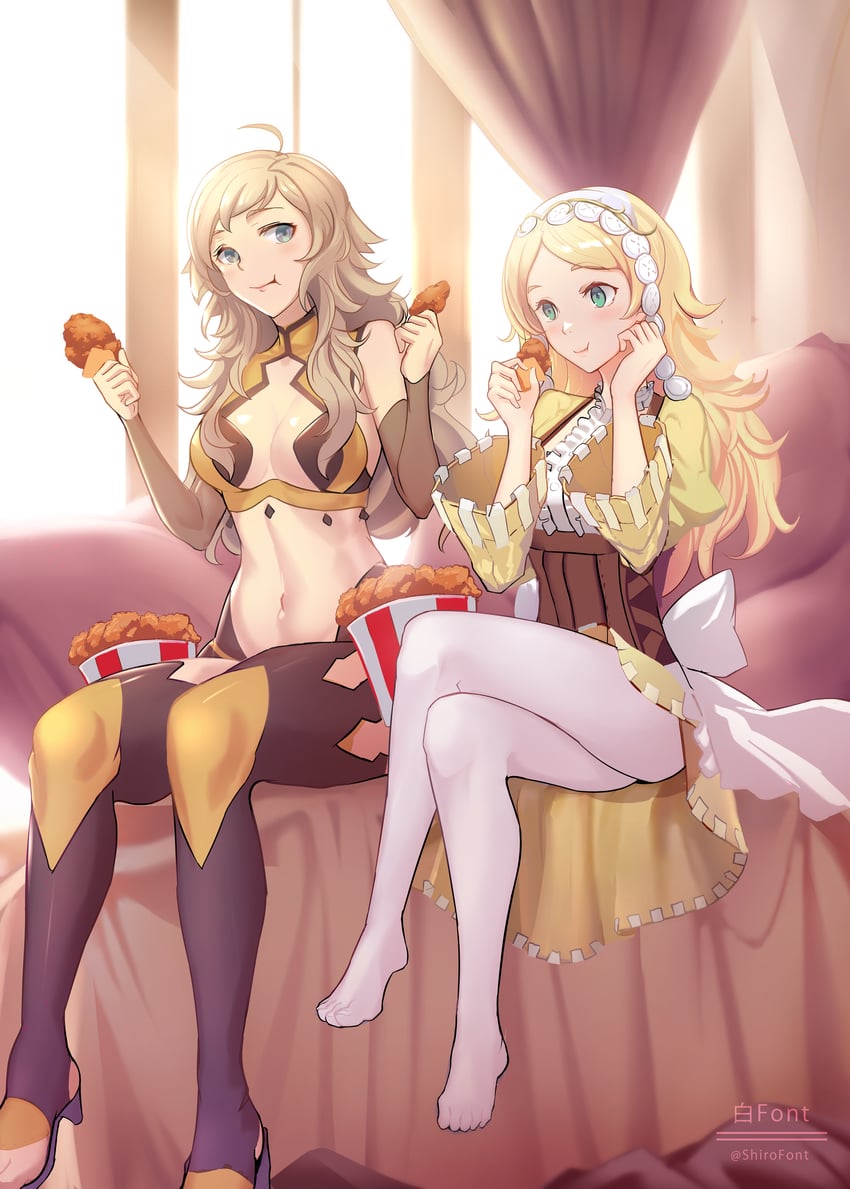 ophelia and lissa (fire emblem and 3 more) drawn by shiro_font