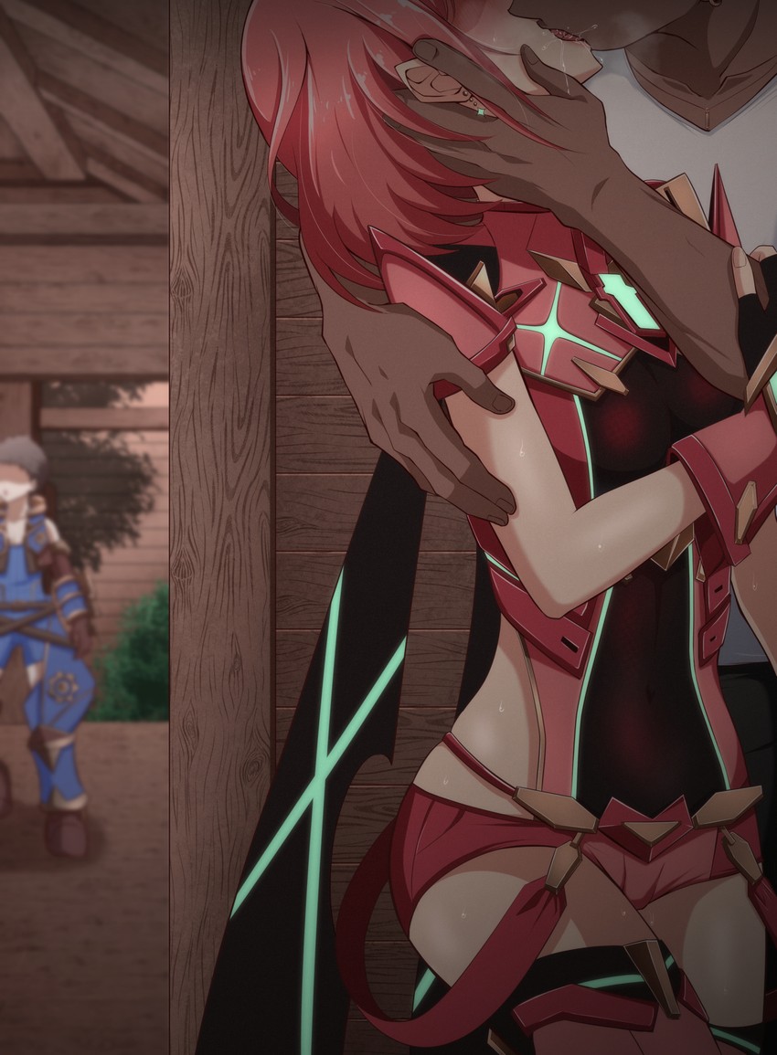 pyra and rex (xenoblade chronicles and 1 more) drawn by eruu_(eruuman)
