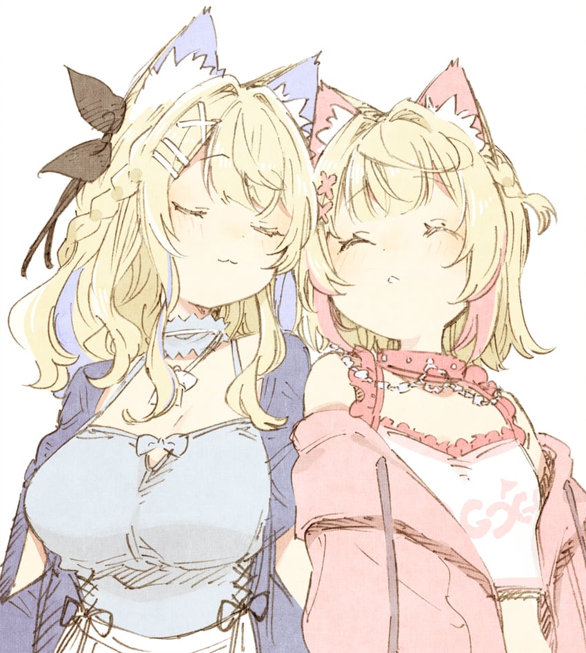 fuwawa abyssgard and mococo abyssgard (hololive and 1 more) drawn by abara_heiki