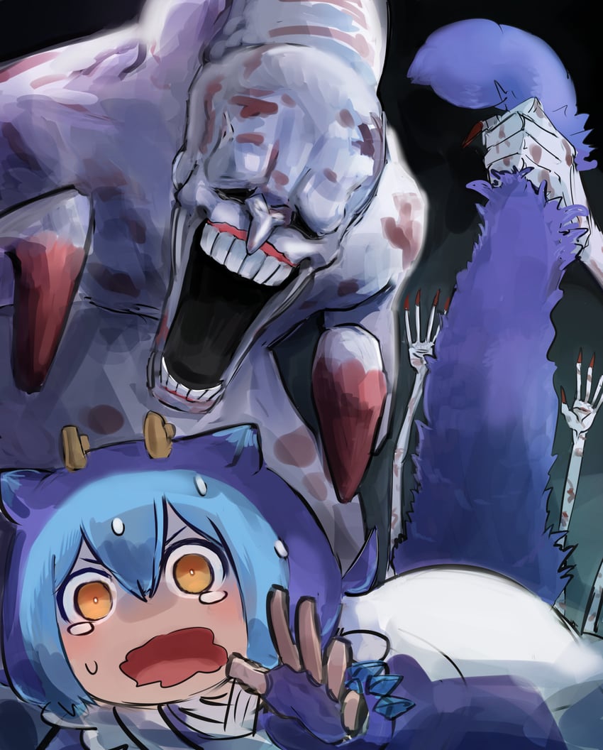 laundry dragonmaid and dead hand (yu-gi-oh! and 2 more) drawn by hatano_kiyoshi