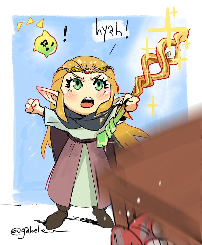 princess zelda, tri, and moblin (the legend of zelda and 1 more) drawn by gabelew