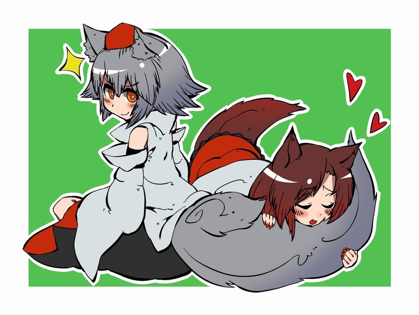inubashiri momiji and imaizumi kagerou (touhou) drawn by heikouidou_(seraeno)