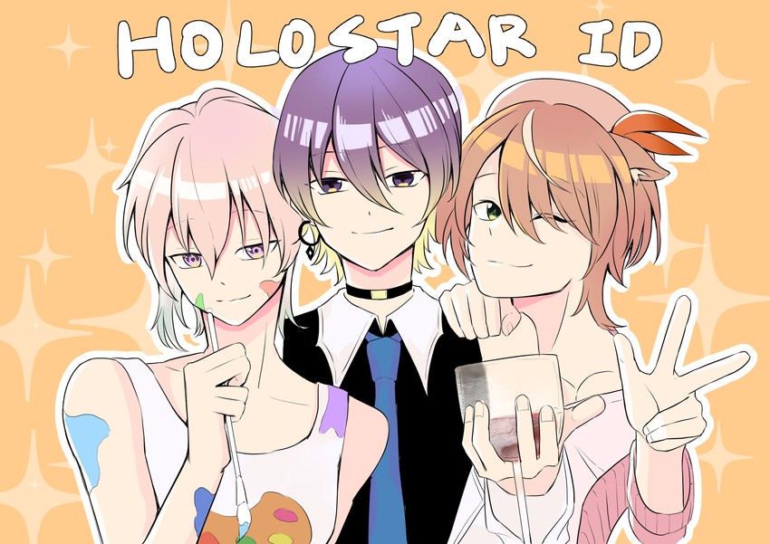 moona hoshinova, ayunda risu, airani iofifteen, mamank hoshinov, ananda wisnu, and 1 more (hololive and 2 more) drawn by in_zhong