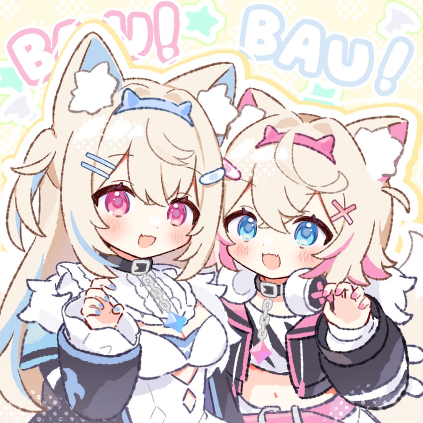 fuwawa abyssgard and mococo abyssgard (hololive and 1 more) drawn by yuyuzu