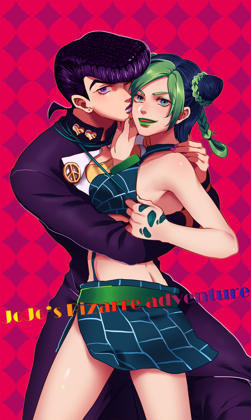 kujo jolyne and higashikata josuke (jojo no kimyou na bouken and 2 more) drawn by noriuma
