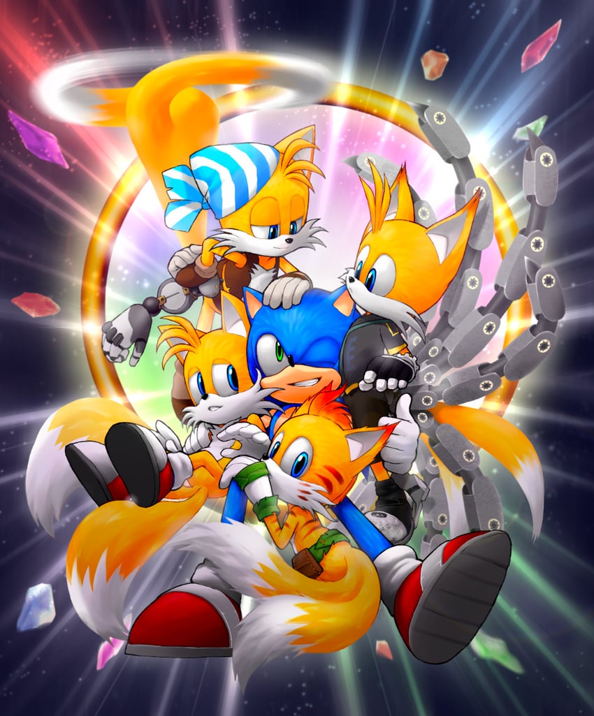 sonic the hedgehog, tails, nine, sails, and mangey (sonic and 1 more) drawn  by negri | Danbooru