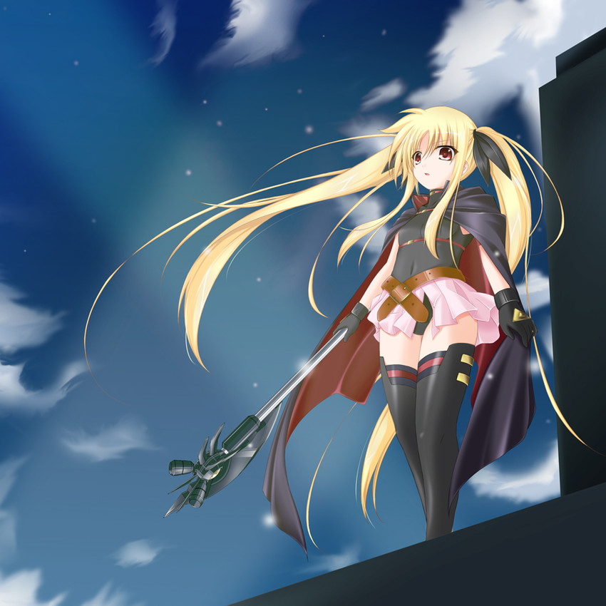 fate testarossa and bardiche (lyrical nanoha and 2 more) drawn by amicis