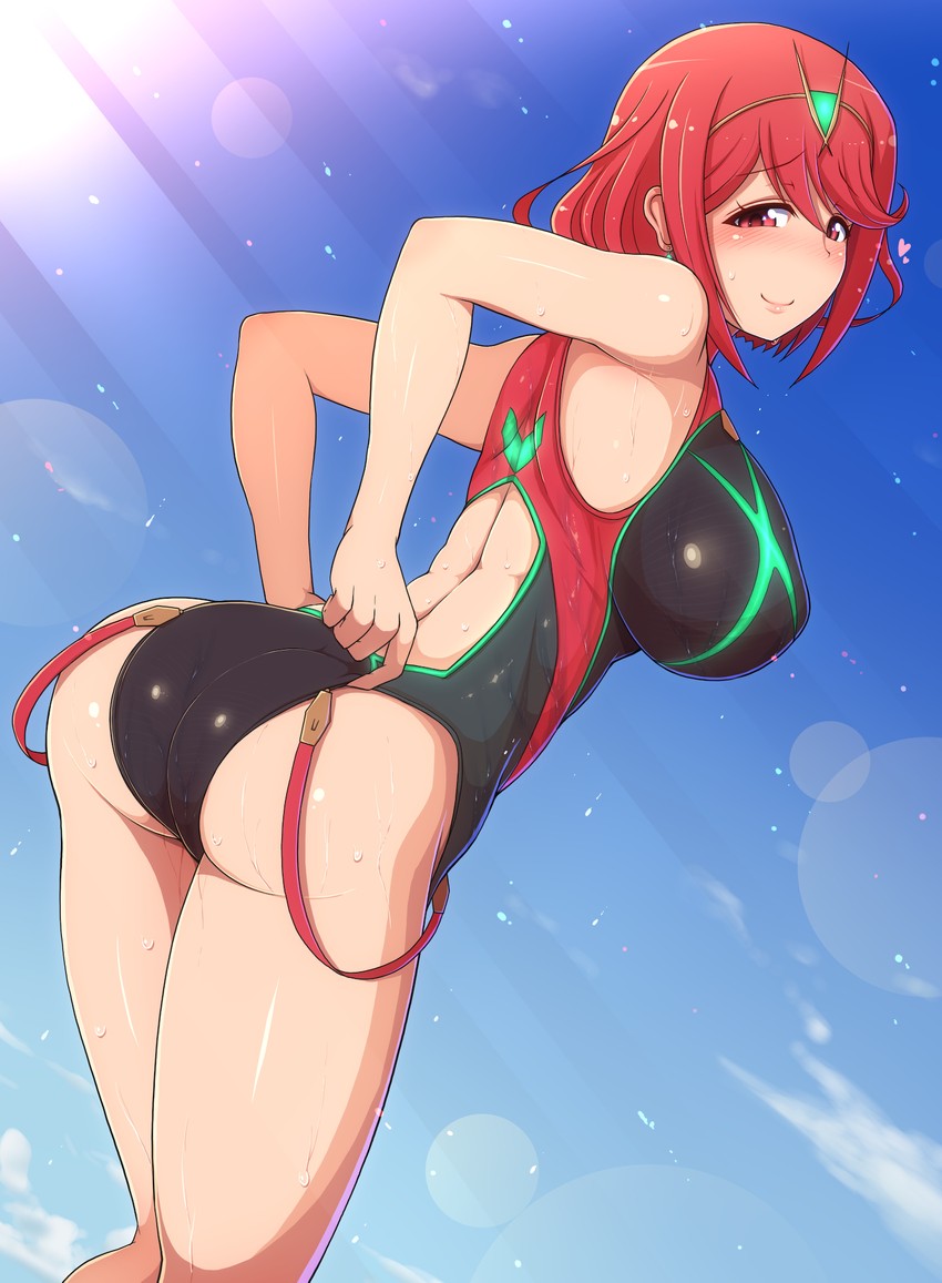 pyra (xenoblade chronicles and 1 more) drawn by ponponmaru