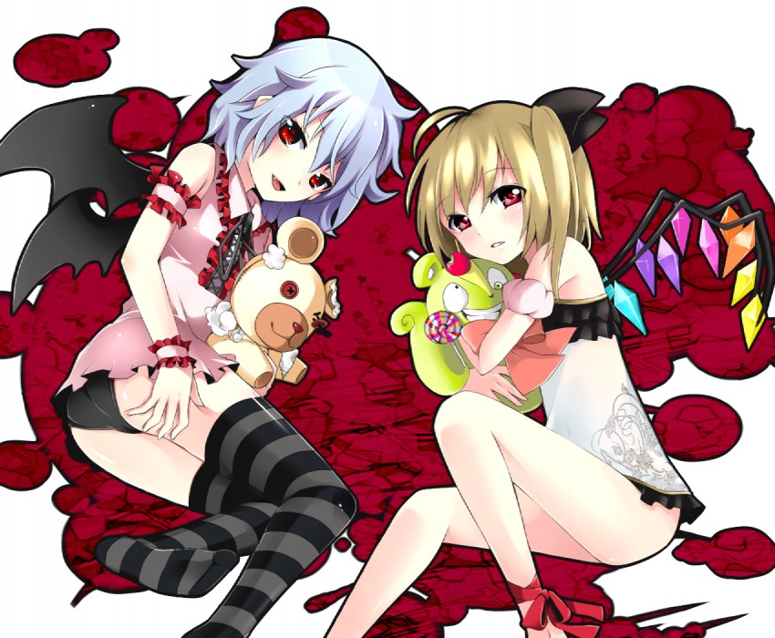 remilia scarlet, flandre scarlet, and nutty (touhou and 1 more) drawn by richard-kun